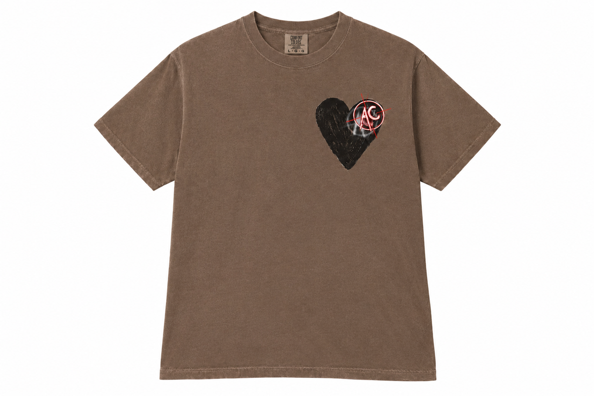 BLACK HEART TEE / BROWN