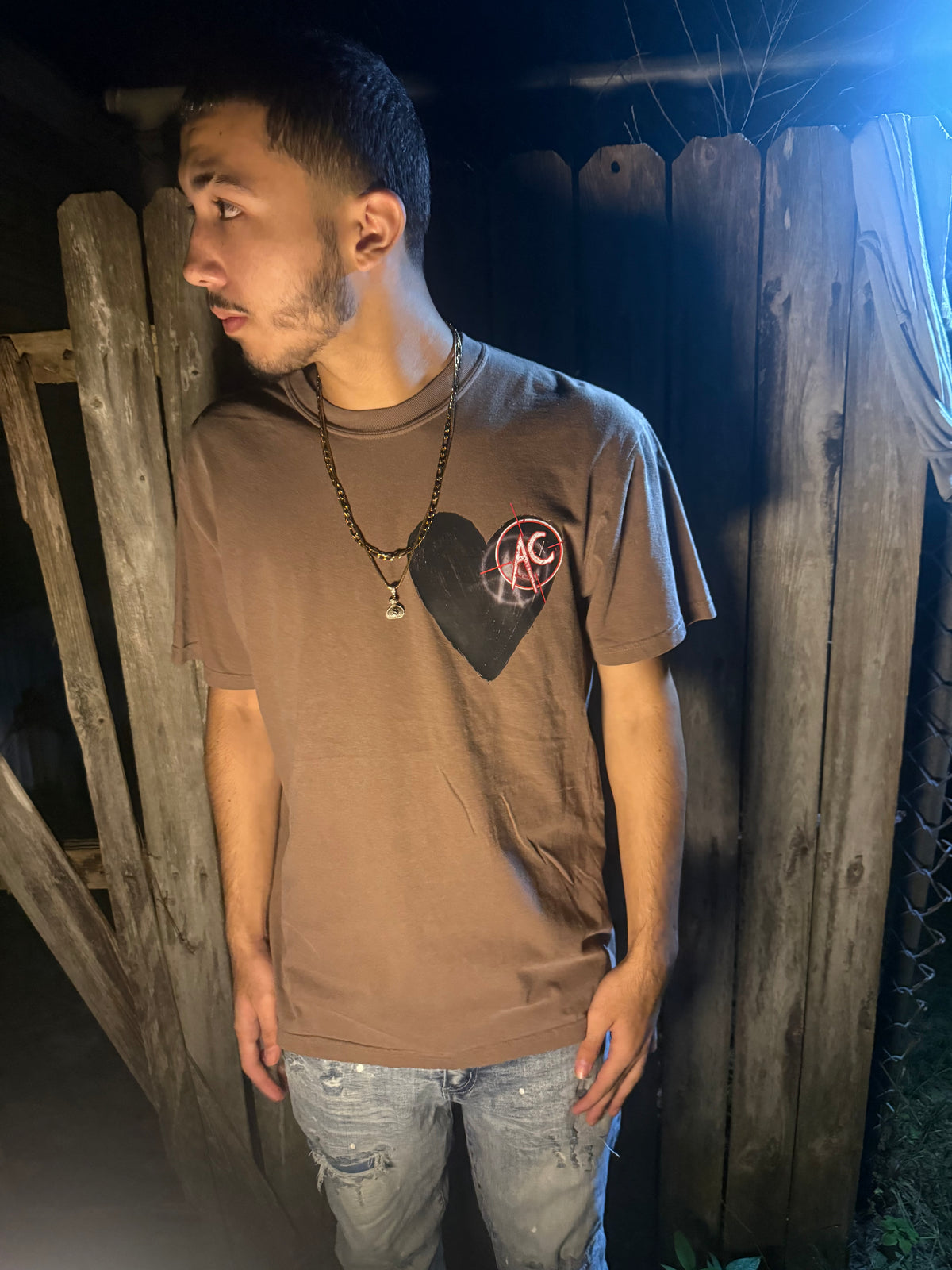 BLACK HEART TEE / BROWN